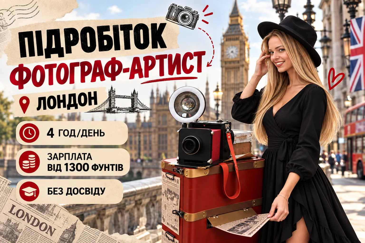Підробіток, вуличний артист-фотограф